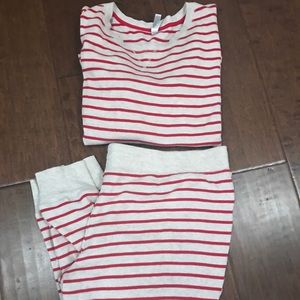 Pajama set red & white striped